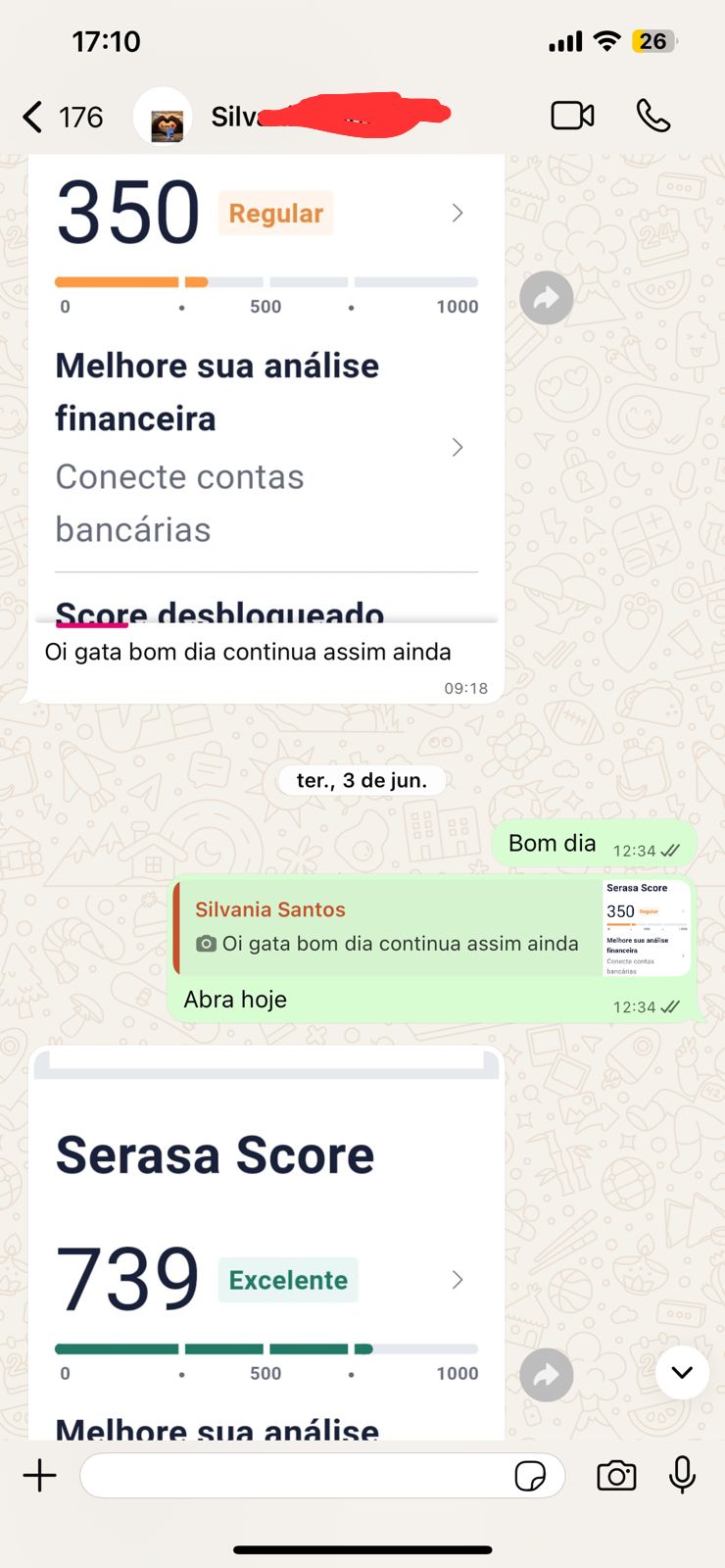 Print do score da Silvania