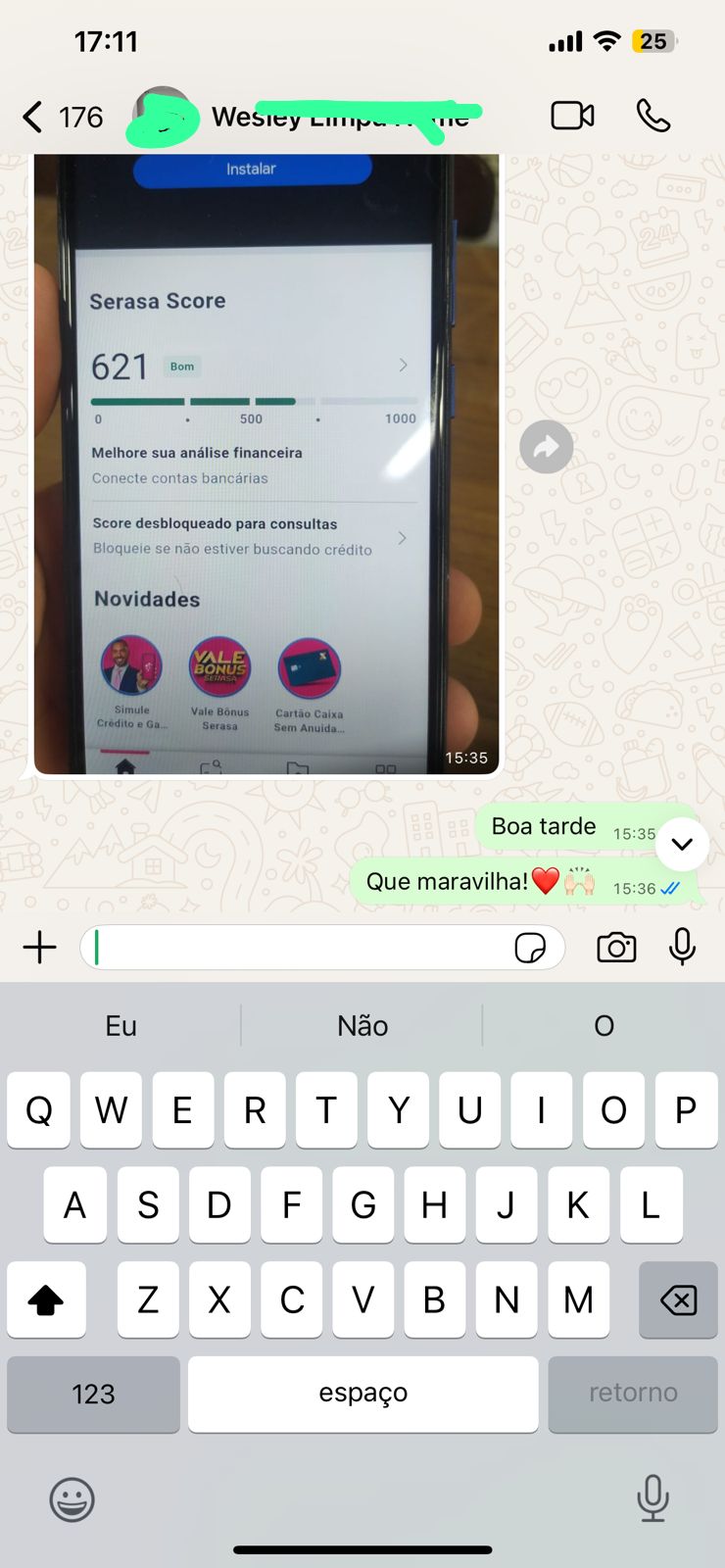Print do score do Wesley